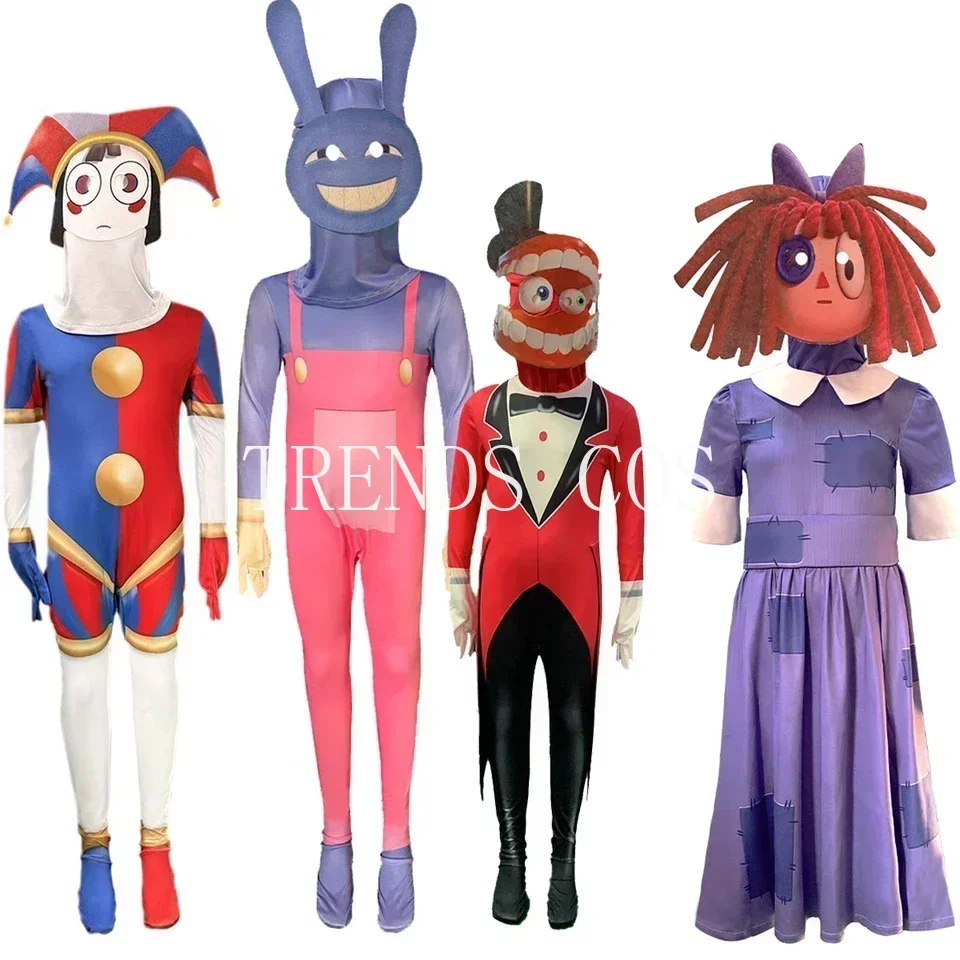 

Комбинезон Pomni для косплея, мультяшный удивительный цифровой цирковый Косплей-кинотеатр для детей на Хэллоуин, Рождество, детские подарки