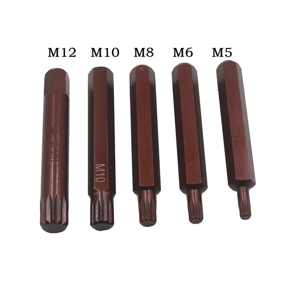 

5 Pcs 75mm Magnetic Torx Wrench Screwdriver Drill Bits Set M5-M12 Star Head W/10mm Hex Shank For Electric Impact Driver Parts
