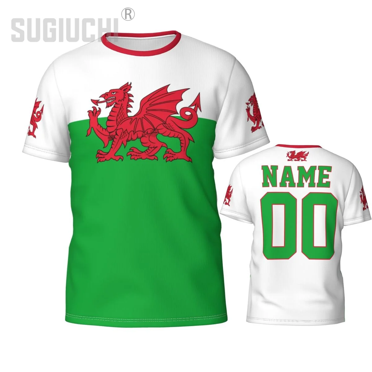 Пользовательское имя номер флаг Уэльса Cymru эмблема 3D футболки одежда для мужчин и