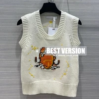 best version constellation series little crab jacquard pure wool vintage sweater vest luxury brand knitted vest women tank tops