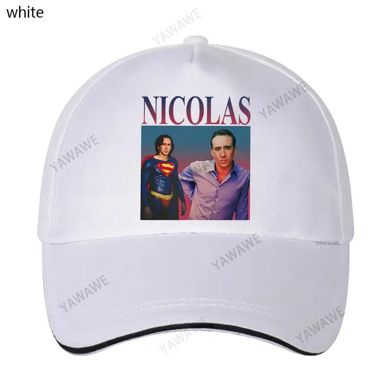 

Streetwear Mens Vintage Nicolas Cage Snapback Cap Fishing Hat Round Neck Cotton Solid Sunhat Designer Superhero Boyfriend Caps