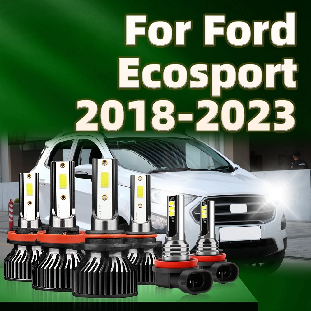 6 шт. Автомобильные светодиодные лампы для Фар Ford Ecosport 6000 2018 2019 2020 2021 2022