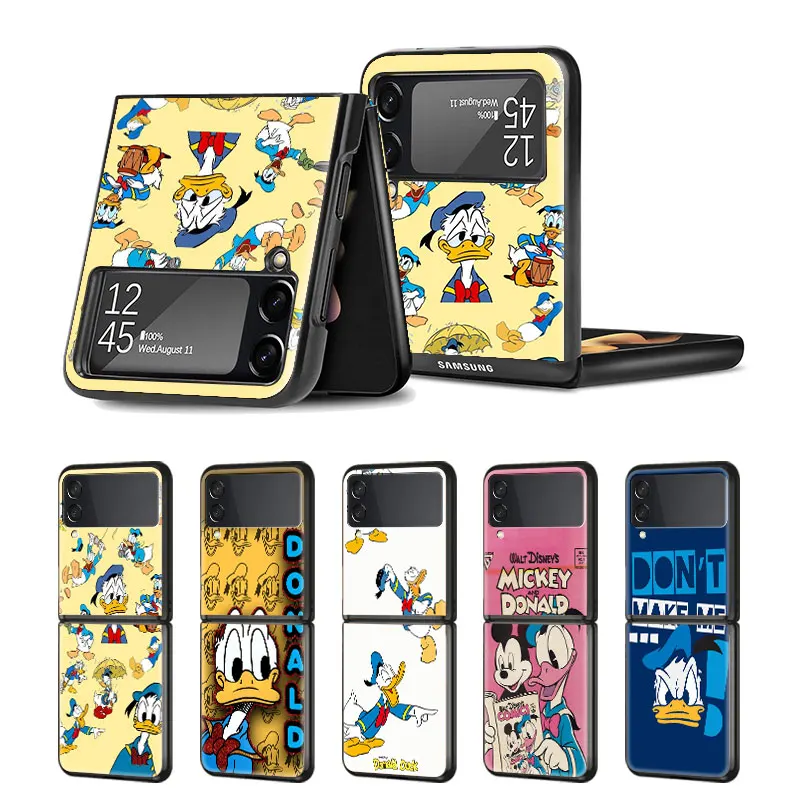 

Cover Phone Case for Samsung Galaxy Z Flip Flip3 5G Shell Coque Soft Luxury Funda Fashion Original Disney Donald Duck Cartoon
