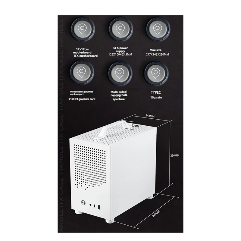 Корпус Micro-ITX для ПК SKTC A17 SGCC