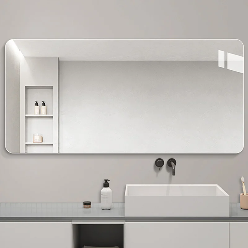 

Safety Shaving Mirror Makeup Rectangle Full Height Bright Mirror Shower Aesthetic Miroir Salle De Bain Bathroom Accessories