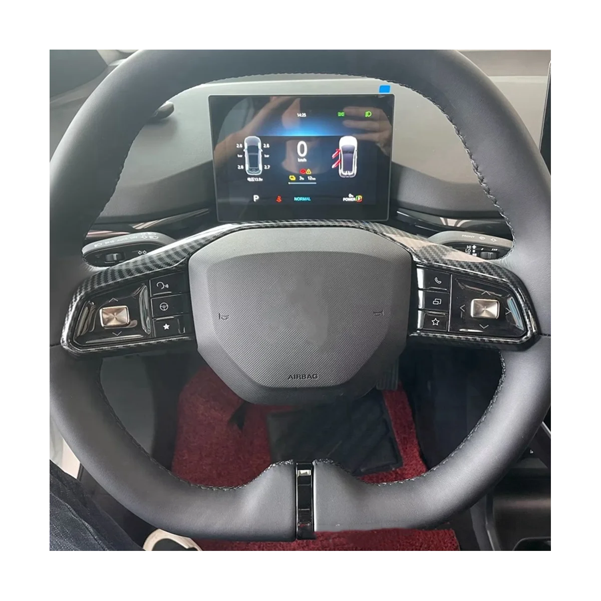 Панель рулевого колеса для MG 4 MG4 EV Mulan 2023 декоративные аксессуары-ABS углеродное