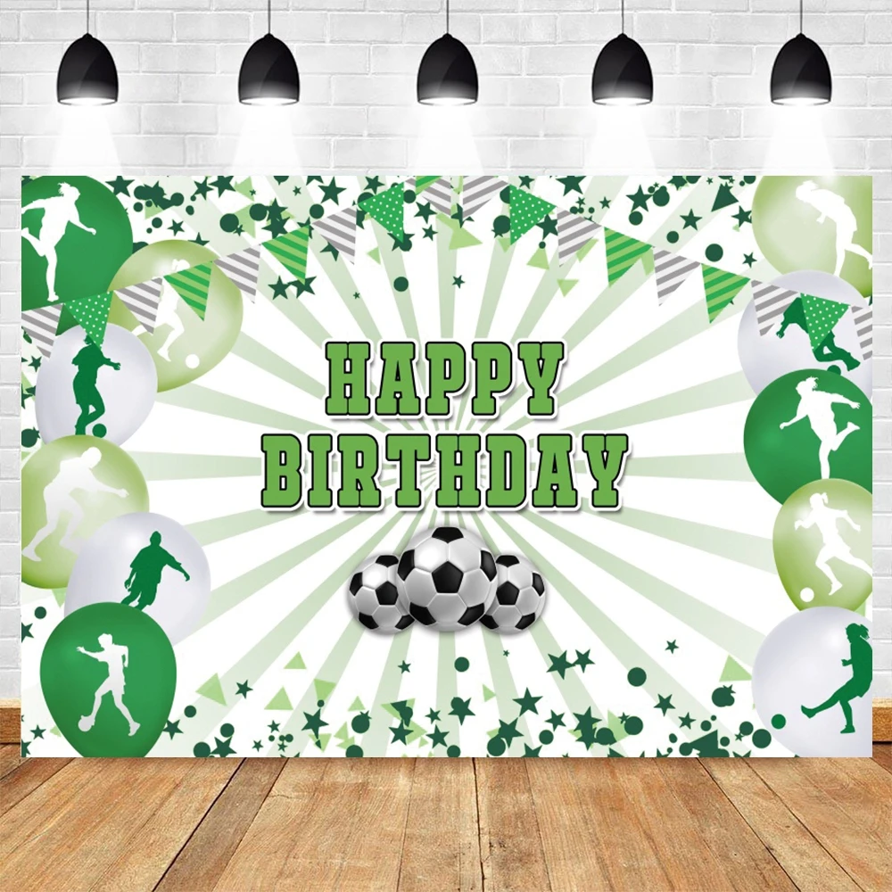 

Happy Birthday Photography Background Football Photocall Party Decor Banner Photographic Backdrop Baby Photo Studio Shoots Prop