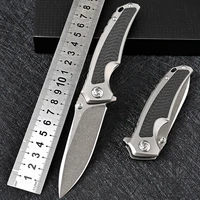 outdoor titanium alloy folding knife carbon fiber knife handle s35vn steel camping security pocket portable military knives