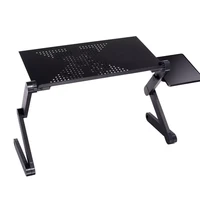 adjustable aluminum laptop desk table ergonomic tv bed lapdesk tray pc notebook table desk stand with cooling fan mouse pad