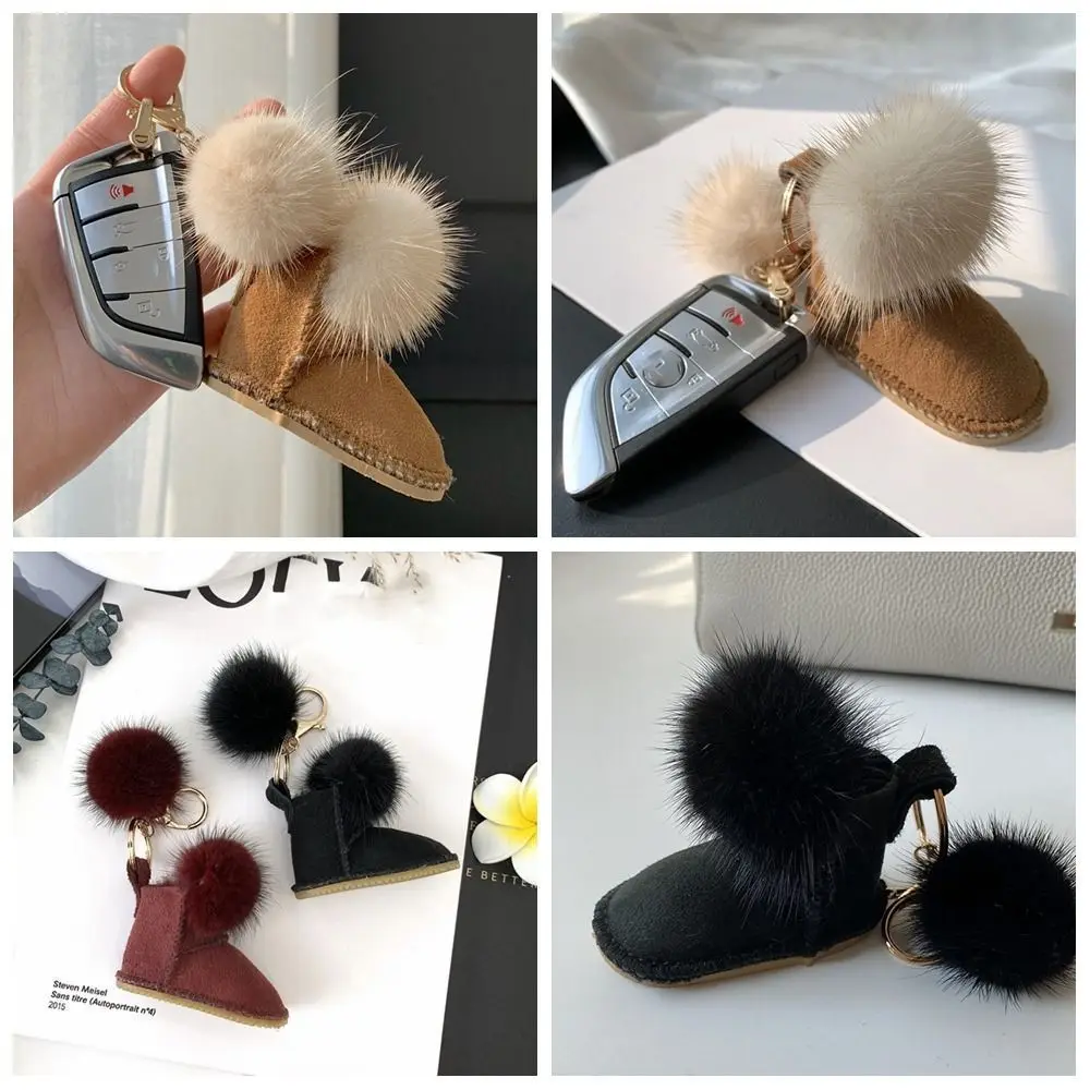 Креативный пушистый мини-брелок для ботинок зимние сапоги милая кукла из норки