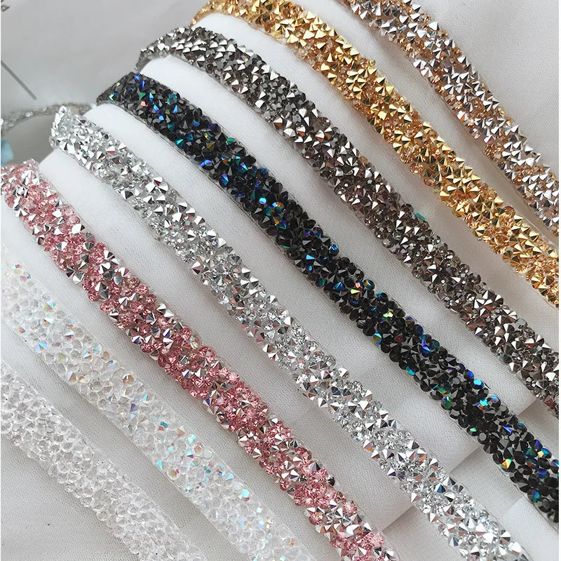 

Gemstone Lace Drill Yard Chain Rhinestone Strip DIY Clothing Bags Decorative Iron on Sewing Jewelry Accessories Beaded Lace