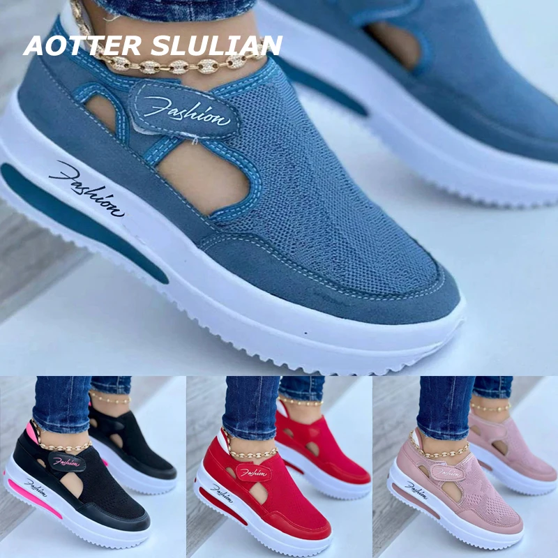 

Women Shoes Soft Knitting Healthy Sports Walking Footwear Wear Resistant Comfy Sneakers Gift For Lady Generous Simple Chaussure