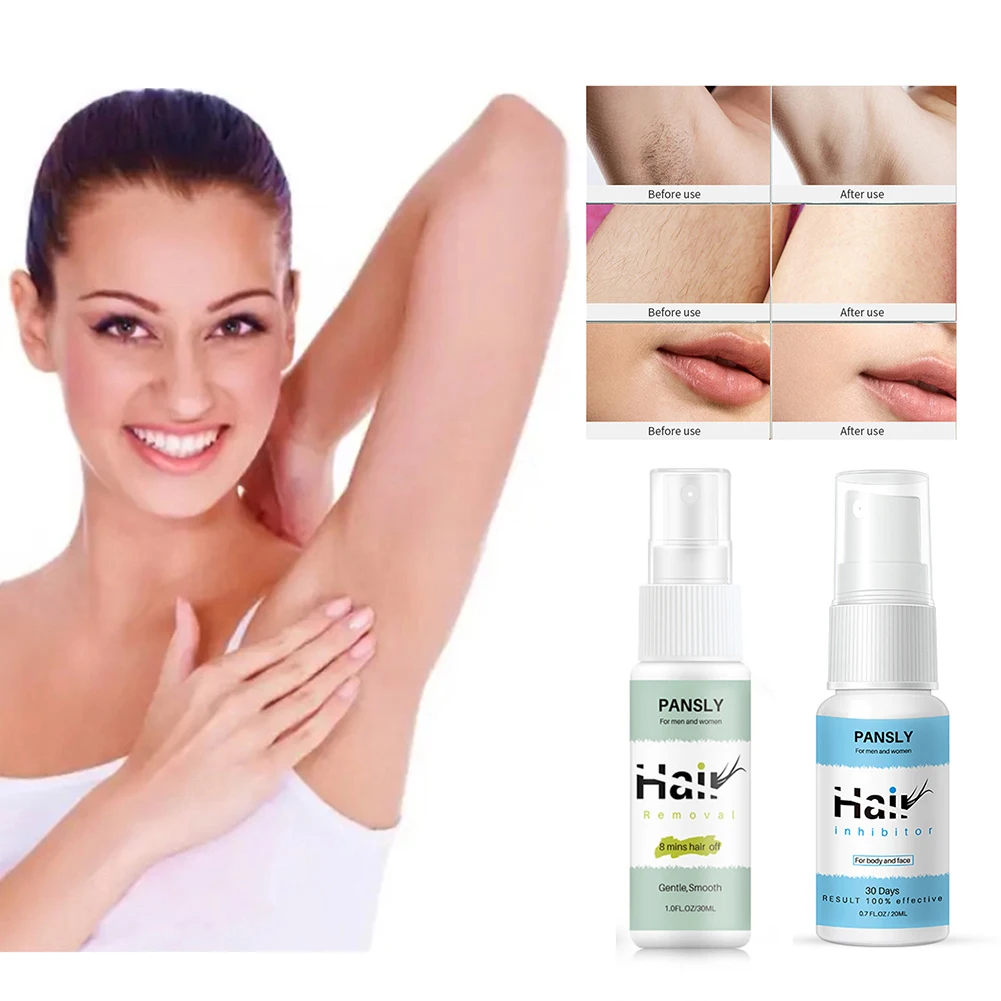

Painless Permanant Hair Growth Removal Inhibitor Spray Beard Bikini Intimate Legs Body Armpit Painless Facial Stop Hair