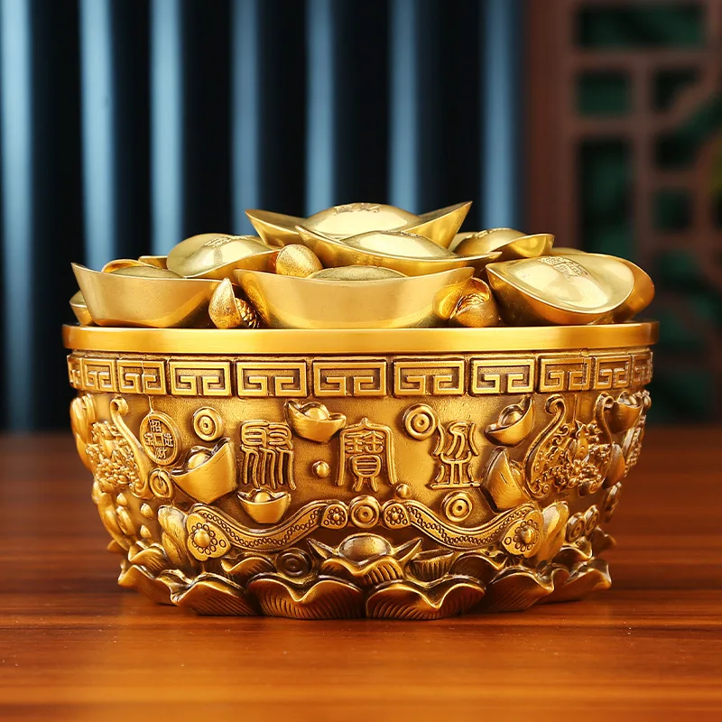 Чистая латунь Bafanglai Cornucopia Wufu Ruyi Yuanbao украшение для дома и офиса