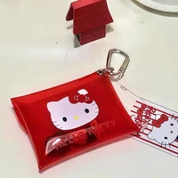 cute cartoon sanrio transparent jelly coin purse summer portable hello kitty melody kuromi coin purse