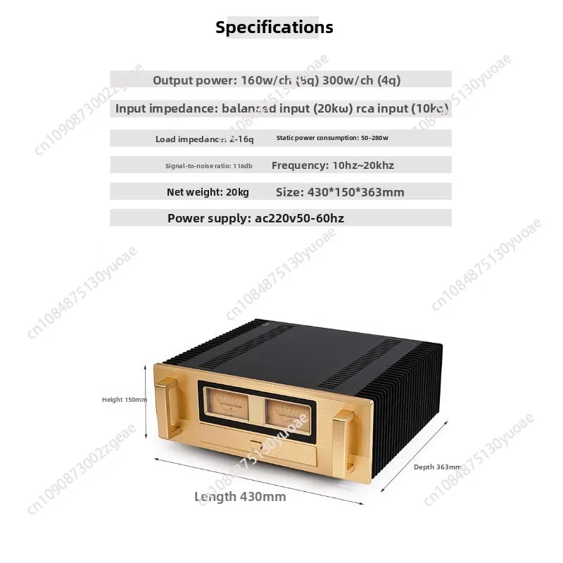 Копия 1:1 усилителя Accuphase E-405 класса A и B мощностью 300 Вт, высокомощный усилитель для домашнего Hi-Fi, класса Hi-End, чистый усилитель мощности (art.: 3920daa99cb09) - 3920daa99cb09