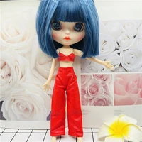 16 bjd doll clothes blyth doll clothes leather vest pants for blyth azone doll ob23 ob24 16 doll accessories