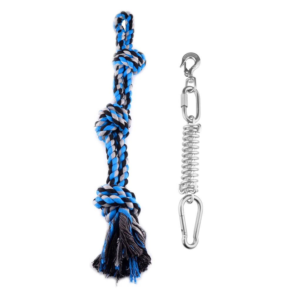 

Backyard Home Bite Resistant Muscle Builder Rope Toy Training Tools Spring Pole Play Pull Garden Easy Install For Dogs Durable