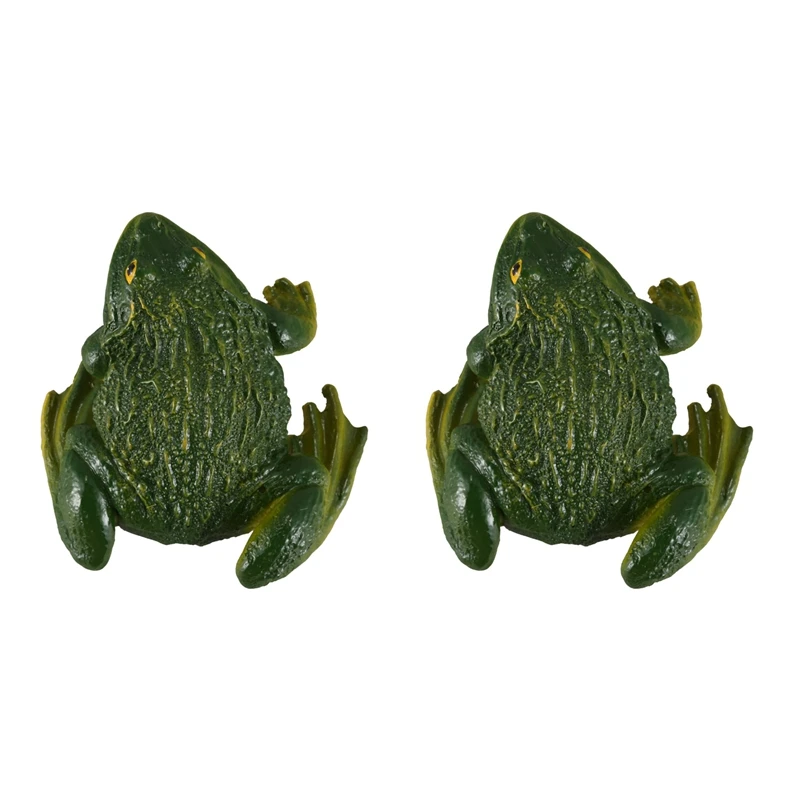 

2X Cute Resin Decorative Frog Statue DIY Outdoor Garden Bonsai Store Animal Sculpture For Desk Garden Decor Ornament