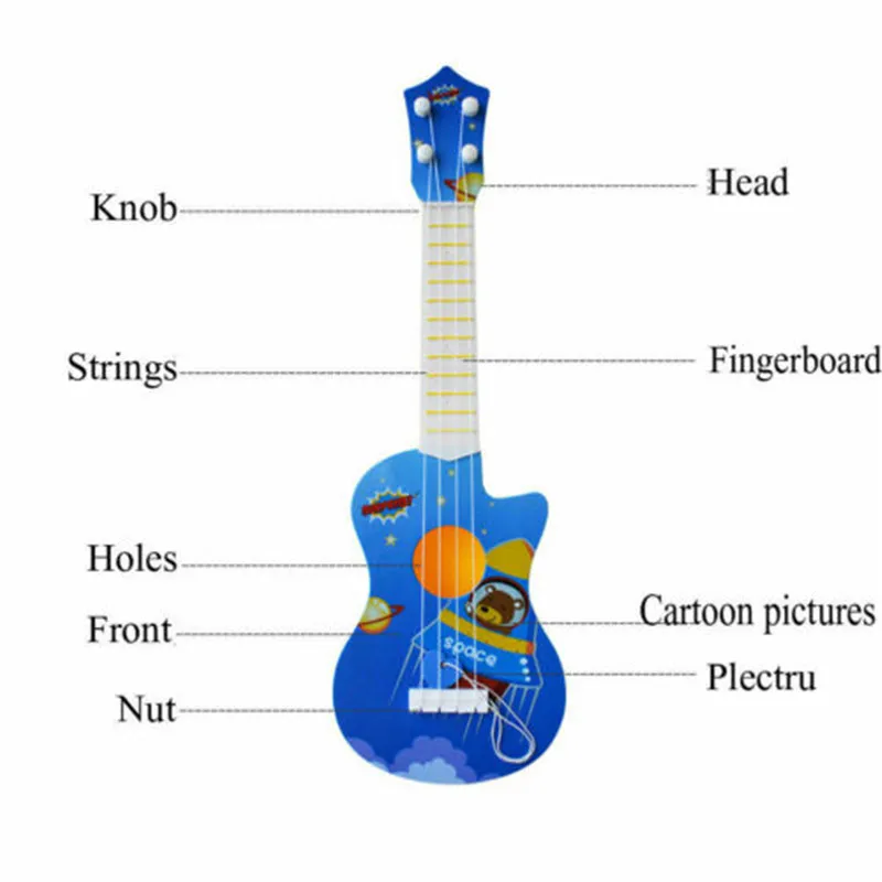 Funny Ukulele Musical Instrument Kids Guitar Montessori Toys For Boy Girl Children School Bass Play Game Education Birthday Gift |