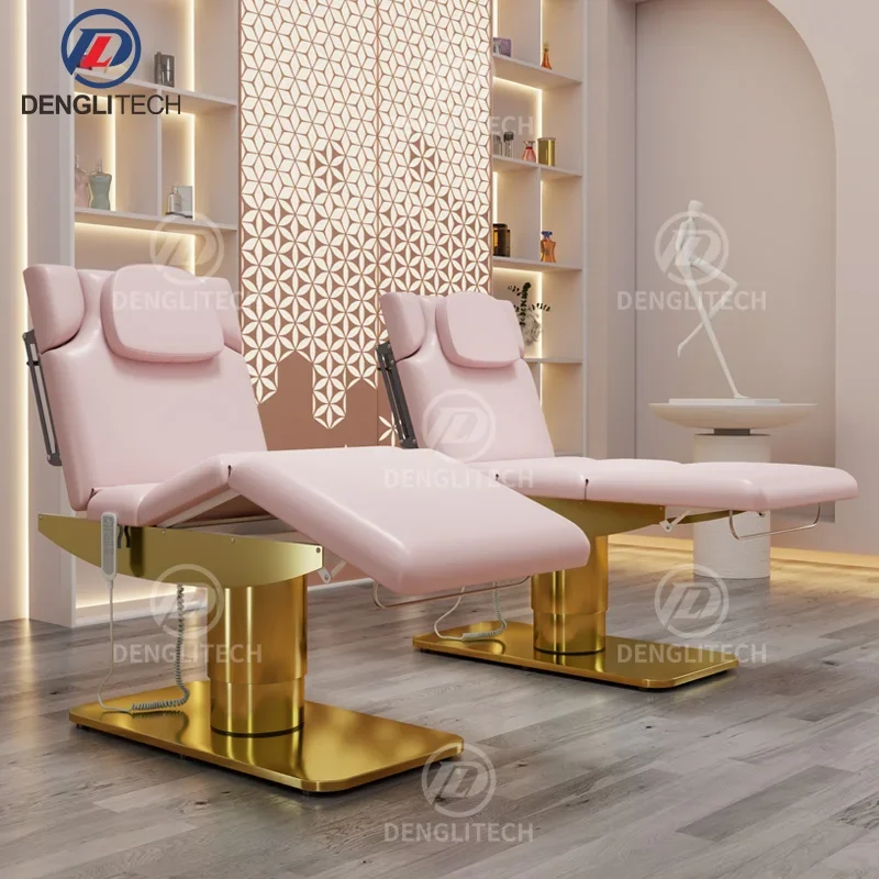 Японские высококлассные розовые кожаные Фотоэлектрические столы для массажа