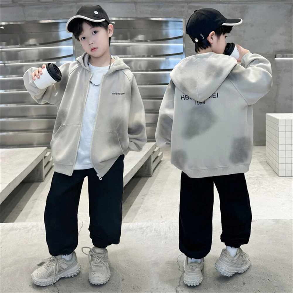 2469 толстовка с капюшоном для мальчиков куртка бейсбольная осенняя модная форма