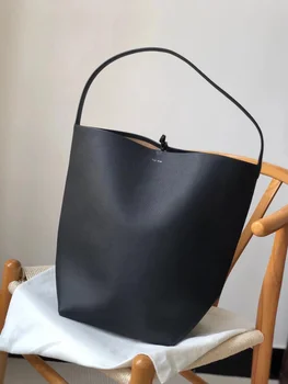 The NS Park Cowhide Single Shoulder Bag Handbag Row Bucket  Tote