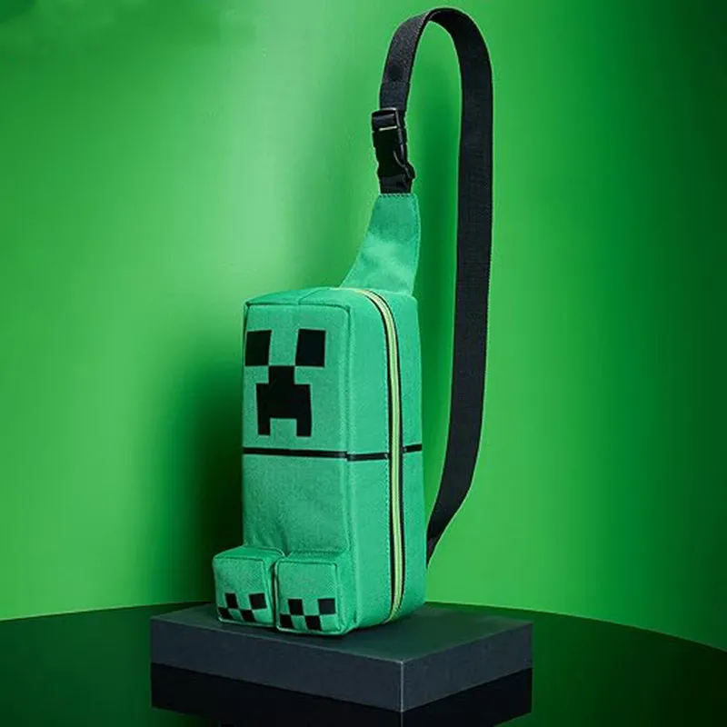 Фото Рюкзак-сумка для школы с персонажами Minecraft, детская сумка через плечо с мультяшными персонажами, подарок №1