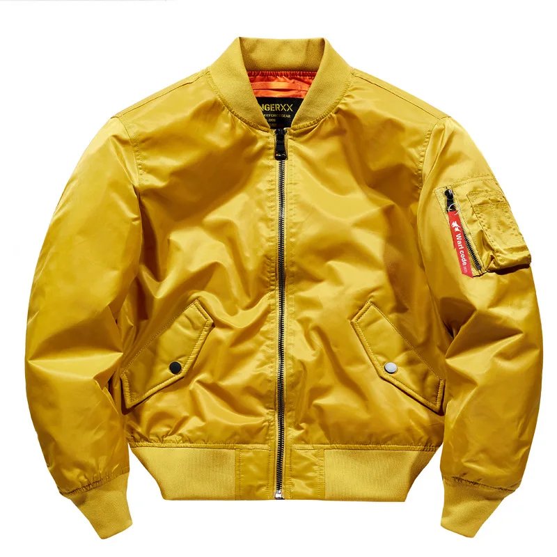 

2022 Spring Autumn Baseball Bomber Jacket Men Fashion Hip Hop Streetwear Yellow Black Navy Army Air Force Jacket Men Military