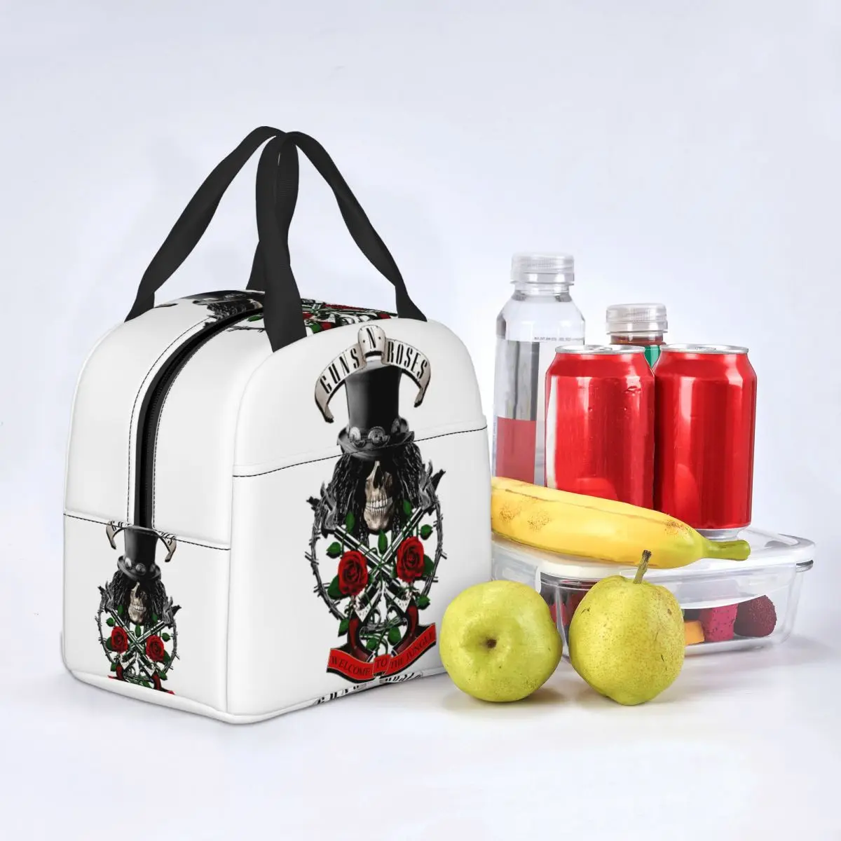 Lunch Bags Guns N Roses Slash Insulated Cooler Portable Picnic Oxford Tote Food Storage Bags images - 6