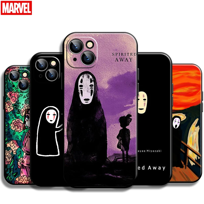 

Totoro No Face Man Spirited Away For Apple iPhone 13 12 11 Pro Mini X XR XS Max SE 5 6 6S 7 8 Plus Phone Case Liquid Silicon