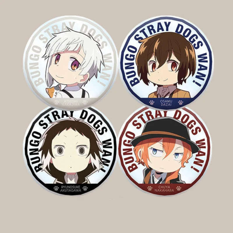 

58mm Bungo Stray Dogs Anime Badge Nakajima Atsushi Dazai Osamu Round Brooch Ita Bag Kawaii Ornament Cute Accesorios Desk Display