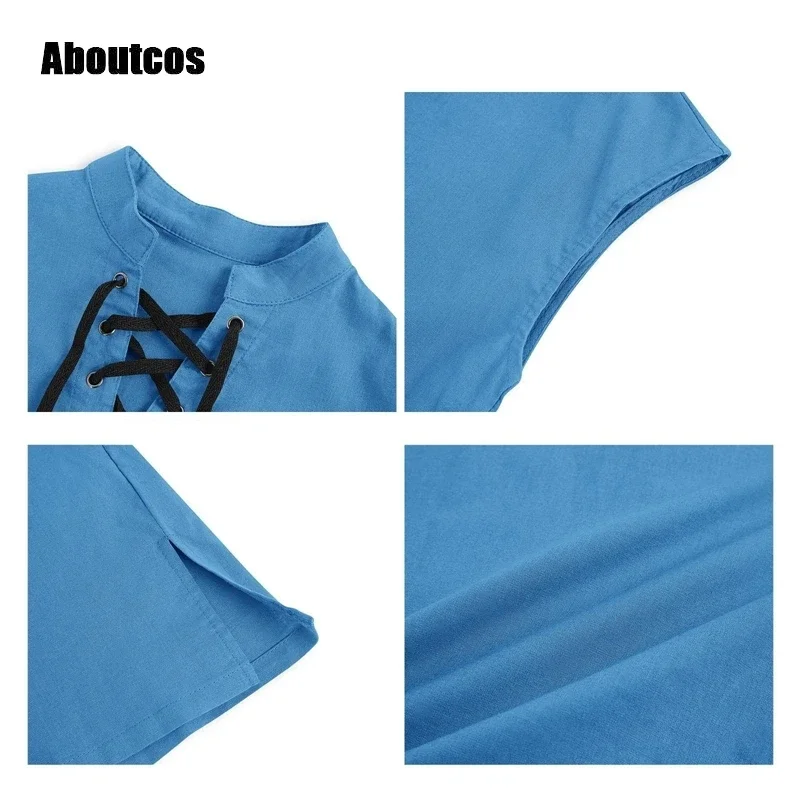 Aboutcos средневековая панковская косплейная рубашка винтажный костюм пирата эпохи