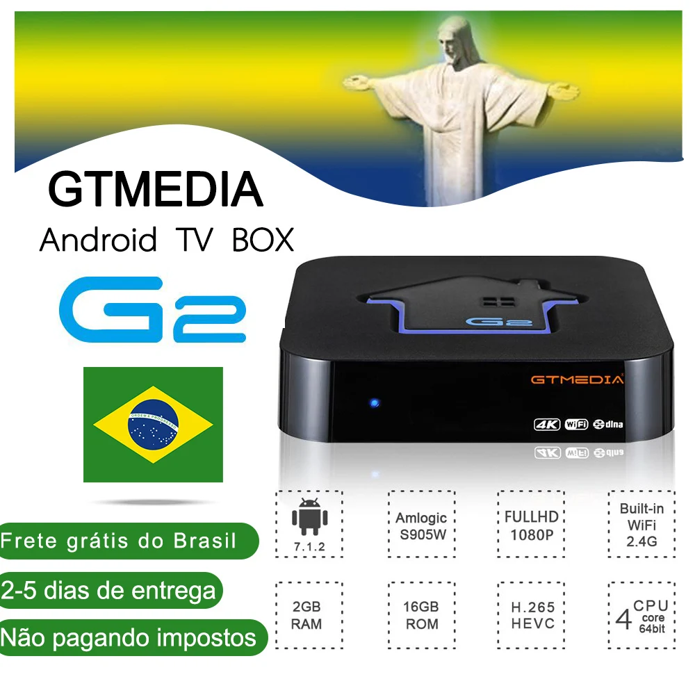 ТВ-приставка GTMEDIA G1/G2/G5 STB Android 7.1.2 4K HDCP1.4/2 2 + 16 ГБ 4 ГГц Wi-Fi | Электроника