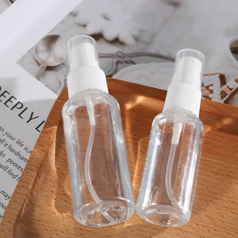 

30ml 50ml 100ml Transparent plastic bottle with plastic sprayer