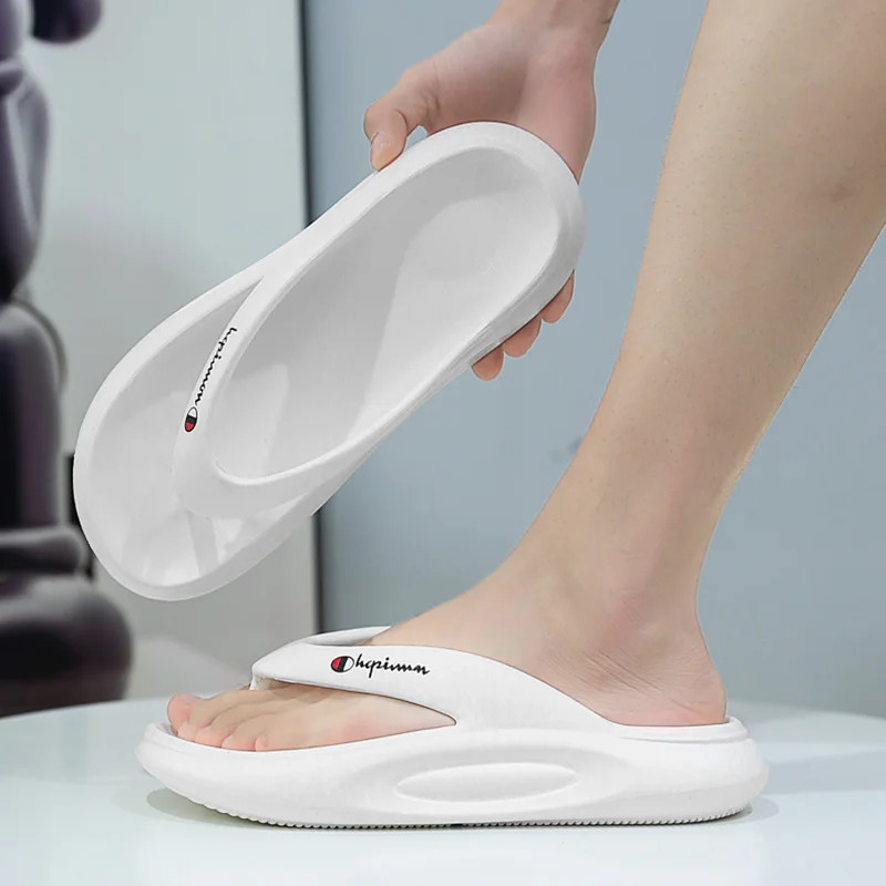 

Мужские Пляжные шлепанцы на платформе, пляжные шлепанцы из пеноматериала, роскошные дизайнерские брендовые тапочки, сандалии для мужчин, л...