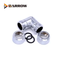 barrow black silver g14 thread dual 90 degree rotary fitting adapter rotating 90 angle adaptors use for od121416mm hard tube
