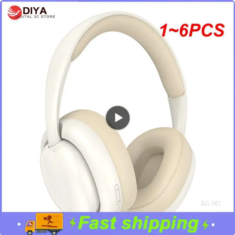 

1~6PCS H1 ANC Wireless Headphones 40dB Earphone 5.2 4-mics ENC 40mm Driver Over the Ear Headsets 70H