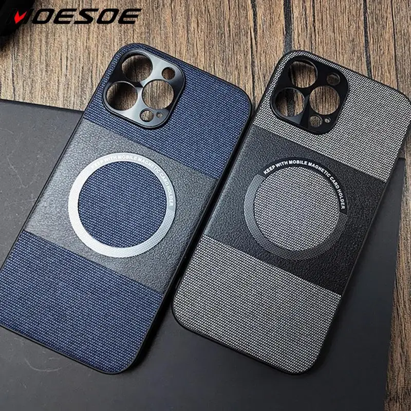 Магнитный тканевый чехол для телефона Magsafe для iPhone 14 Pro Max Coqeu, Роскошный Матовый Жесткий чехол-накладка с беспроводной зарядкой