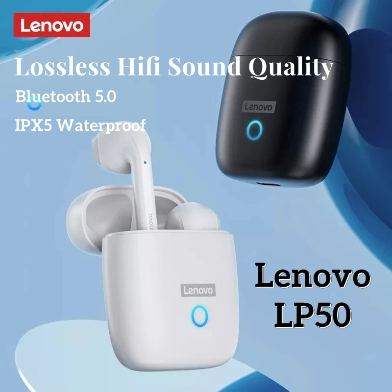 

Оригинальные беспроводные наушники Lenovo LP50, TWS, новинка 100%, Bluetooth 5,0, двойное Стерео шумоподавление, бас, сенсорное управление, длительный режи...