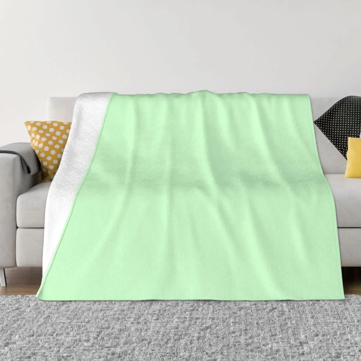 

Bed Blanket Bed Cover Anime Sofa Cover Warm Baby Blanket tender green Macaron color Girl Little fresh Minimal design Cute Fluffy
