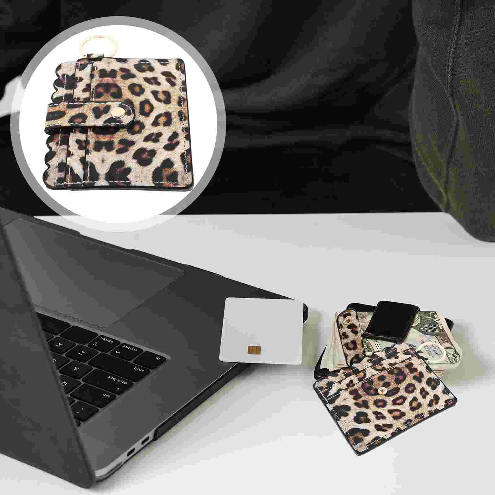 Брелок с леопардовым принтом из искусственной кожи держатель для карт кошелек