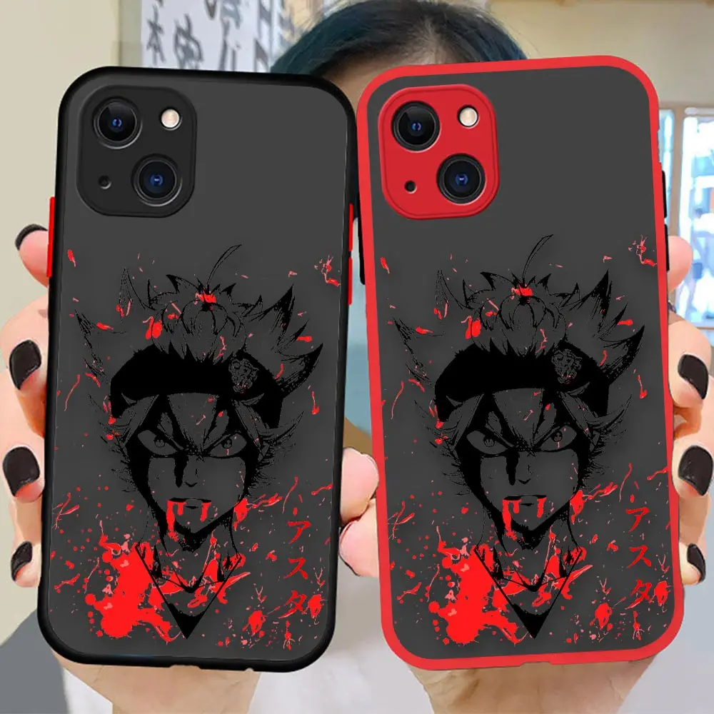 

Funny Black Clover Asta Anime Matte Funda Coque Case For Apple 14 13 12 11 Pro iPhone XR XS X 8 7 6s Plus Max Mini Case Para