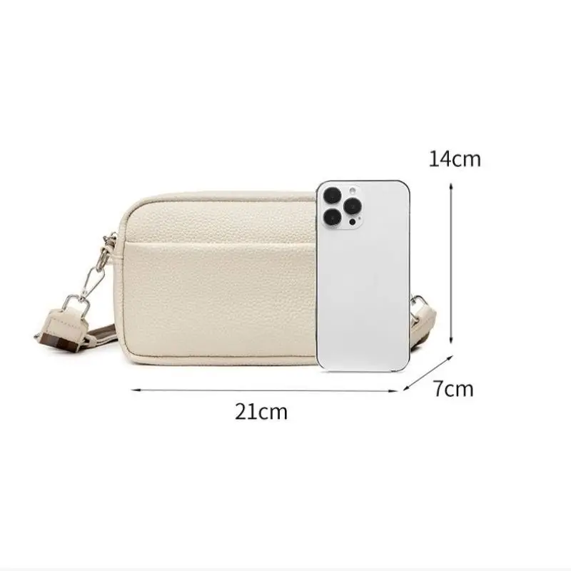 Fashion Women's Bag 2023 New High Quality PU Leather Shoulder Bag Solid Color Small Square Bag Wide Shoulder Strap Handbags