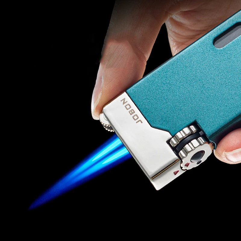 

JOBON Meta Cool Metal Windproof Flames Visible Gas Lighter Two Torch Turbo Lighter Smoking Cigar Cigarette Lighters For Smoking