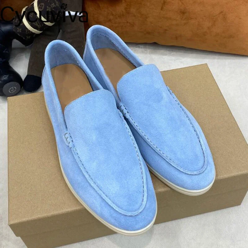 

Kidsuede Men's Loafers Casual Leather Business Shoes for Men Nude Blue Men's Driving Shoes Flat Rubber Se Formal Walk Shoes