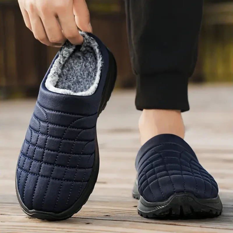 Зимние ботинки мужские теплые зимние на плоской подошве уличная обувь для мужчин