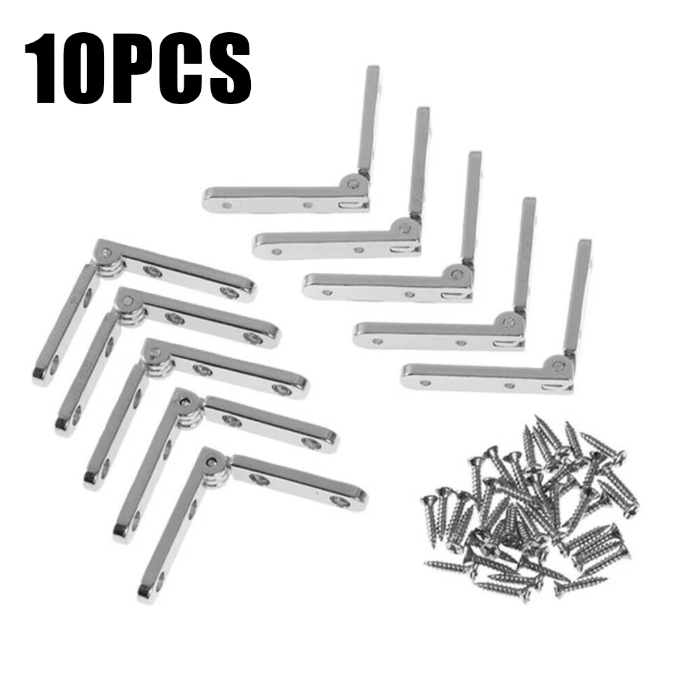 

Furniture Spring Hinge Hardware Silver Support Hinge With 40 Pcs Screws Zinc Alloy 10 Pieces 30x30mm 90 Degree