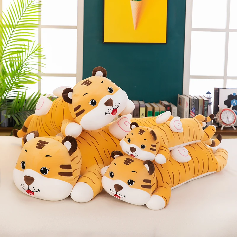 Angel Leopard Pattern Tiger Cute Puppy Plush Toy Doll Sleeping on Large Bed Throwing Doll Long Pillow Soft Male and Female