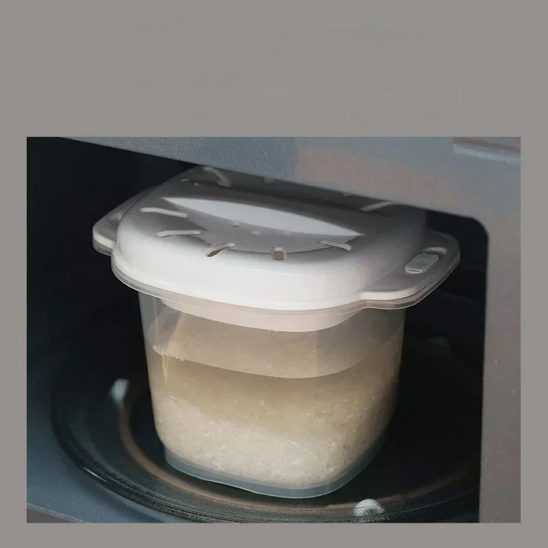 Микроволновая печь Рисоварка 700 мл Multifungsi Steamer Sup Panas Memasak Bento Kotak Makan Siang Makanan Kelas PP Dapur